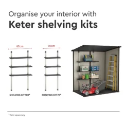 Keter Manor 6 X 4ft Outdoor Garden Pent Storage Shed - Beige/Brown -Westland Shop 12808002 1605036177192040