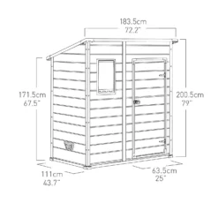 Keter Manor 6 X 4ft Outdoor Garden Pent Storage Shed - Beige/Brown -Westland Shop 12808002 2075036177226321