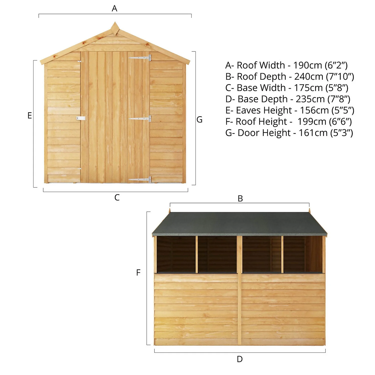 Mercia 8x6ft Overlap Apex Shed 11 Mercia 8x6ft Overlap Apex Shed - Image 9