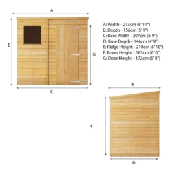 Mercia 7 X 5ft Overlap Pent Shed -Westland Shop 12809175 1094976248442181