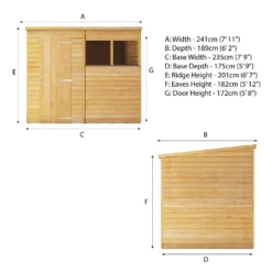 Mercia 8 X 6ft Overlap Pent Shed -Westland Shop 12809272 9684976248646820