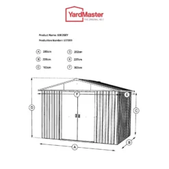Yardmaster 10x8ft Apex Roof Metal Shed -Westland Shop 12809569 1304832956710747