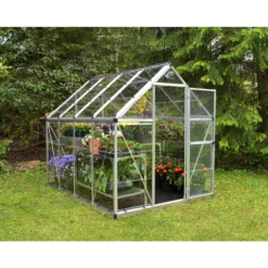 Palram 6 X 8ft Canopia Harmony Greenhouse - Silver -Westland Shop 12810583 1214833167135637