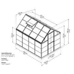 Palram 6 X 8ft Canopia Harmony Greenhouse - Green 21 Palram 6 X 8ft Canopia Harmony Greenhouse - Green -Westland Shop 12810587 1364833169740474
