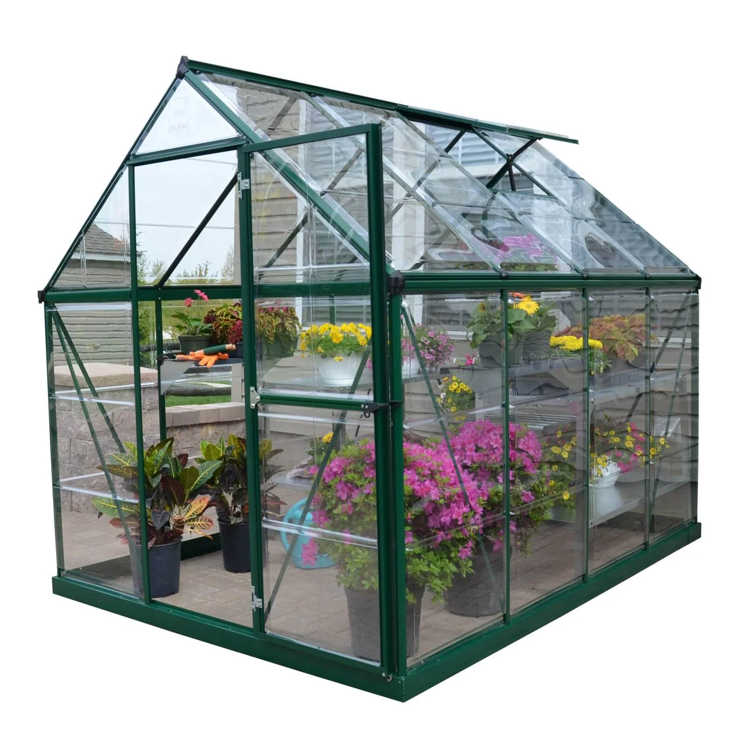 Palram 6 X 8ft Canopia Harmony Greenhouse - Green 3 Palram 6 X 8ft Canopia Harmony Greenhouse - Green