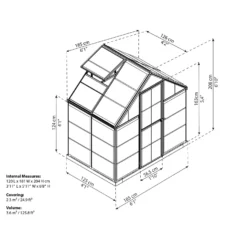Palram 6 X 4ft Canopia Harmony Greenhouse - Green -Westland Shop 12810593 1034833168637644