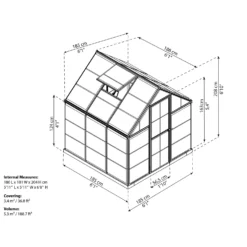Palram 6 X 6ft Canopia Harmony Greenhouse - Silver -Westland Shop 12810594 1434845582859434