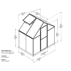 Palram 6 X 4ft Canopia Mythos Greenhouse - Silver -Westland Shop 12810598 7854856744944371