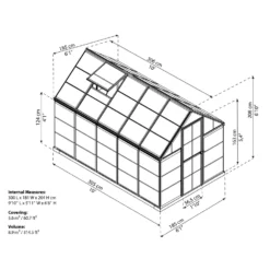 Palram 6 X 10ft Canopia Harmony Greenhouse - Green -Westland Shop 12810721 1674832988204576