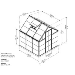 Palram 6 X 6ft Canopia Harmony Greenhouse - Green -Westland Shop 12810723 4254832985934641
