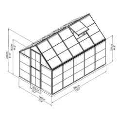 Palram 6 X 10ft Canopia Harmony Greenhouse - Silver -Westland Shop 12810851 9944845681741711