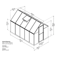Palram 6 X 10ft Canopia Mythos Greenhouse - Silver -Westland Shop 12810855 9094833196368093
