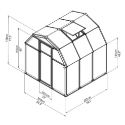 Palram 6 X 6ft Canopia Eco Grow Greenhouse - Green -Westland Shop 12810863 1014833197349927