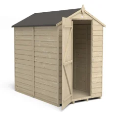 Forest Overlap 6 X 4ft Pressure Treated Apex Shed - No Window -Westland Shop 12810887 8474833194391630