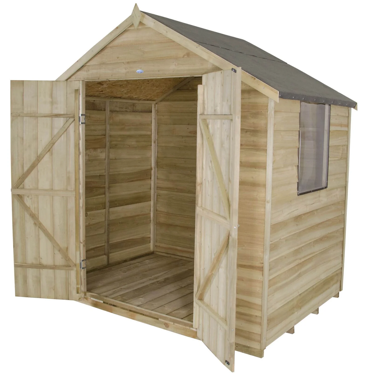 7x5ft Forest Natural Timber Overlap Apex Pressure Treated Wooden Shed 4 7x5ft Forest Natural Timber Overlap Apex Pressure Treated Wooden Shed - Image 2