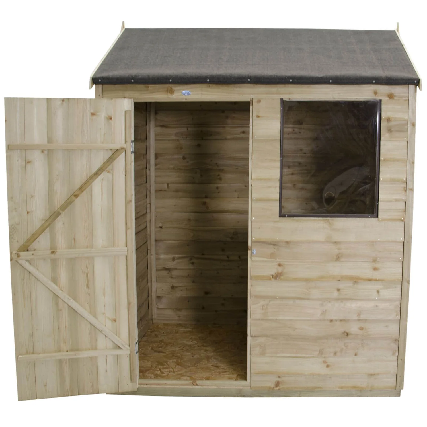 6x4ft Forest Natural Timber Overlap Reverse Apex Wooden Shed 7 6x4ft Forest Natural Timber Overlap Reverse Apex Wooden Shed - Image 5
