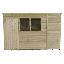 10x6ft Forest Natural Timber Overlap Pent Pressure Treated Wooden Shed -Westland Shop 12810915 1794833198382611