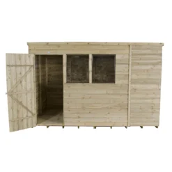10x6ft Forest Natural Timber Overlap Pent Pressure Treated Wooden Shed -Westland Shop 12810915 2664833198207630
