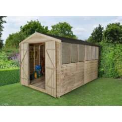 8x12ft Forest Natural Timber Overlap Apex Wooden Workshop -Westland Shop 12810929 1294833199455747