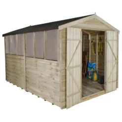 8x12ft Forest Natural Timber Overlap Apex Wooden Workshop -Westland Shop 12810929 1474833199407291