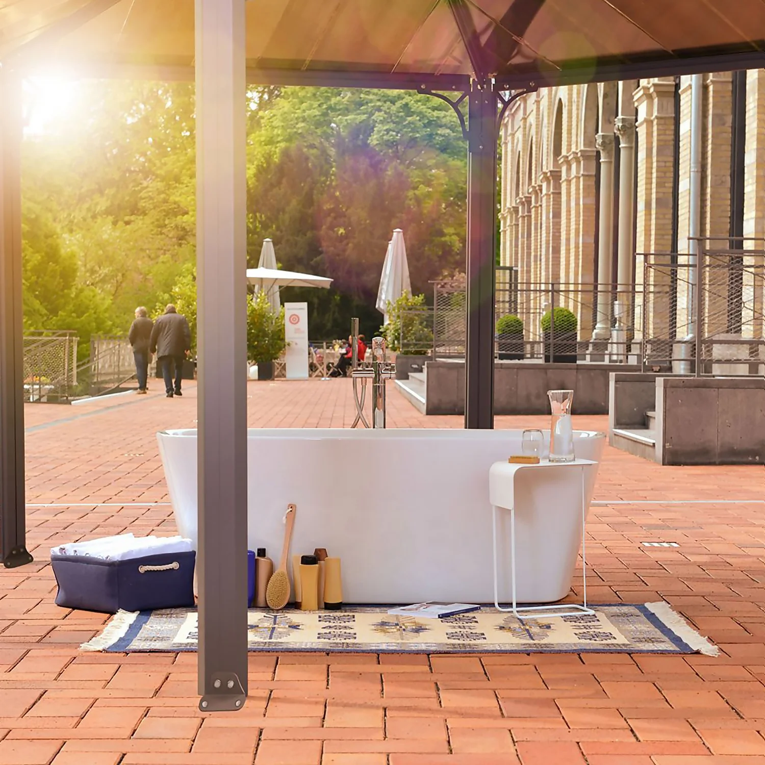 Palram - Canopia Monaco Hexagonal Garden Gazebo Grey 7 Palram - Canopia Monaco Hexagonal Garden Gazebo Grey - Image 5