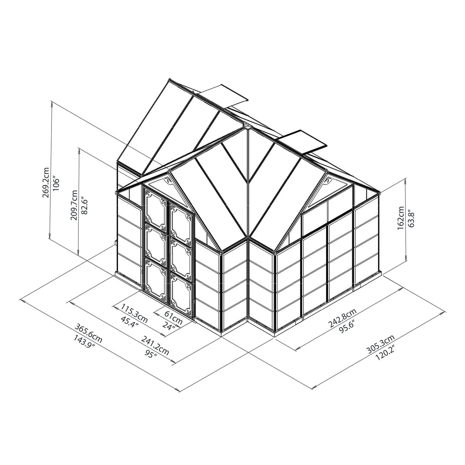 Palram - Canopia Victory Orangery Garden Chalet 12 Palram - Canopia Victory Orangery Garden Chalet - Image 10