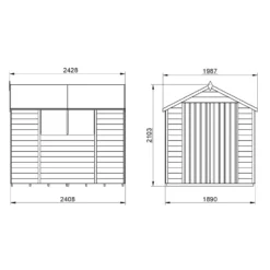 Forest 8 X 6ft Overlap Pressure Treated Apex Shed - Double Door - Incl. Installation -Westland Shop 12814912 1114832992408083