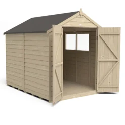 Forest 8 X 6ft Overlap Pressure Treated Apex Shed - Double Door - Incl. Installation -Westland Shop 12814912 1474832992249521