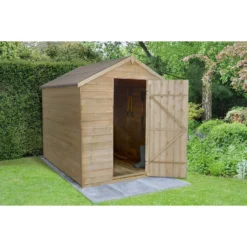 8x6ft Forest Wooden Overlap Pressure Treated Apex Shed -incl. Installation -Westland Shop 12814915 1164845696322653