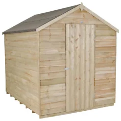 8x6ft Forest Wooden Overlap Pressure Treated Apex Shed -incl. Installation -Westland Shop 12814915 1254845696347556