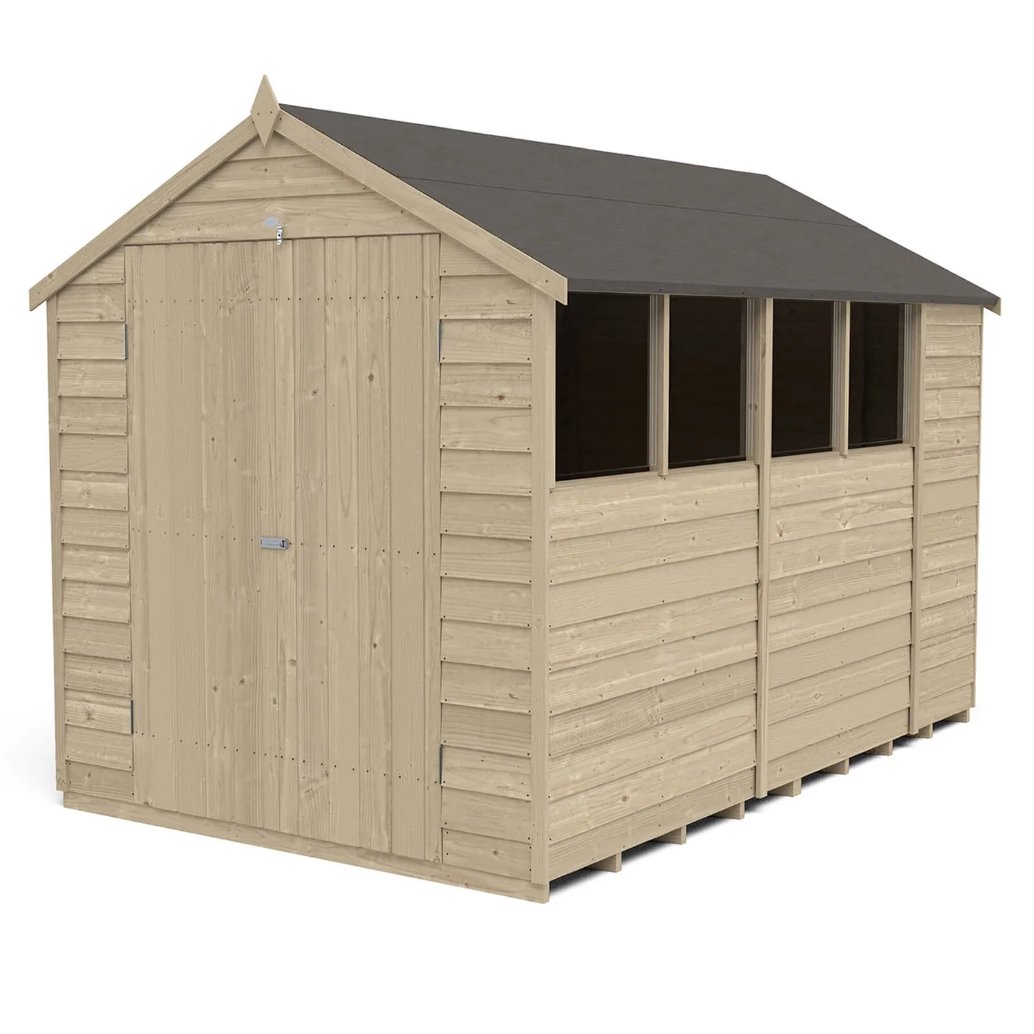 Forest 10 X 6ft Overlap Pressure Treated Apex Shed - Double Door -incl. Installation 3 Forest 10 X 6ft Overlap Pressure Treated Apex Shed - Double Door -incl. Installation