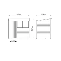 7x5ft Forest Wooden Overlap Pressure Treated Pent Shed -incl. Installation -Westland Shop 12815049 2124845698214834