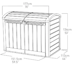 Keter Store It Out Ultra Outdoor Garden Storage Shed - Beige & Brown - 2000L -Westland Shop 12815621 9184833203934891