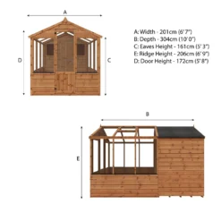 Mercia 10 X 6ft Traditional Apex Greenhouse Combi -Westland Shop 12820079 6895028839901969
