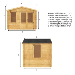 Mercia 2.6m X 3.3m Sherwood 19mm Log Cabin -Westland Shop 12820080 9385023718541819