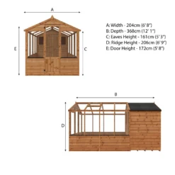 Mercia 12 X 6ft Traditional Apex Greenhouse Combi -Westland Shop 12820082 1825028839928549
