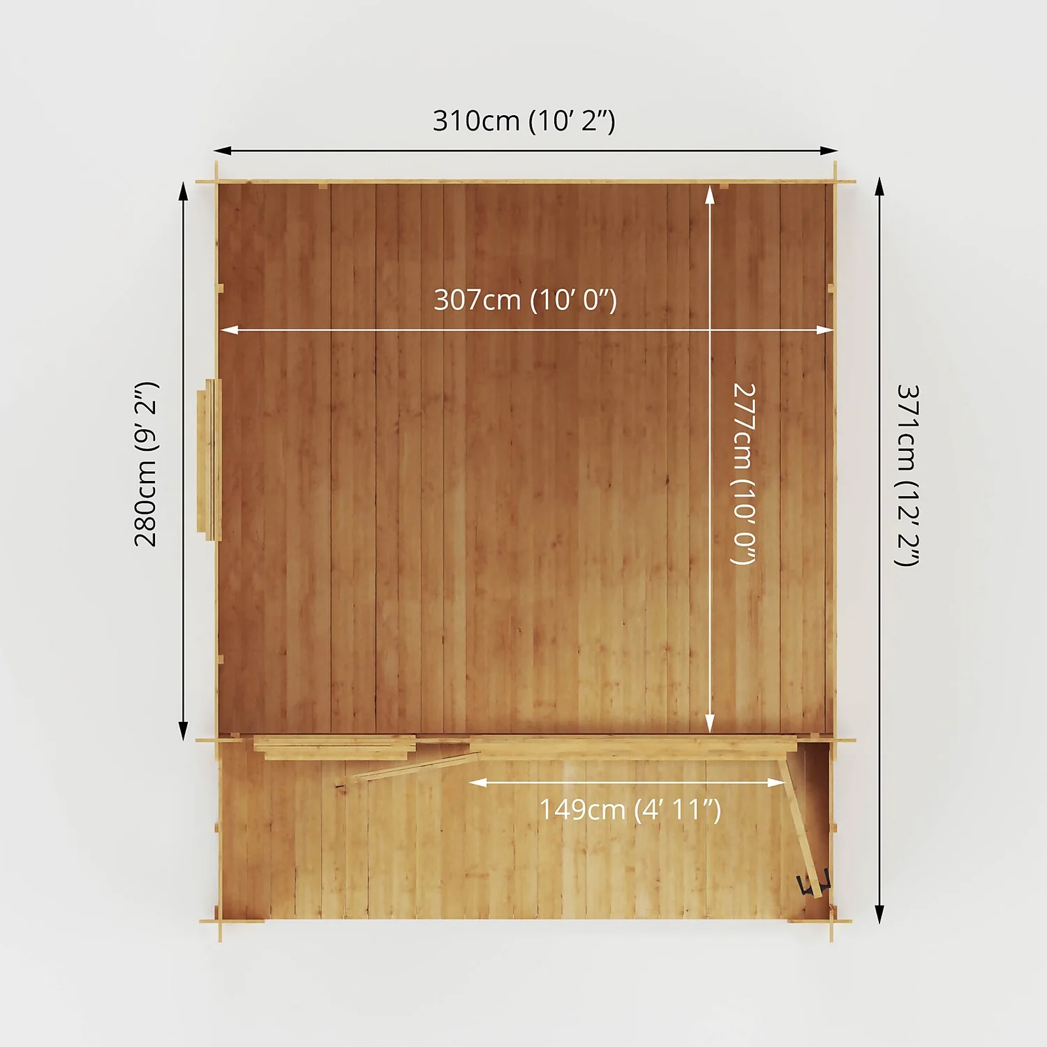 Mercia 3.3 X 3.7m Sherwood Log Cabin 12 Mercia 3.3 X 3.7m Sherwood Log Cabin - Image 10