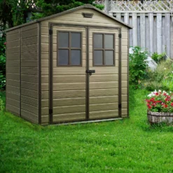 Keter Scala 6 X 8ft Outdoor Garden Apex Storage Shed - Brown -Westland Shop 12820748 5864909430827971