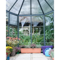 Palram 8ft Canopia Oasis Hexagonal Greenhouse - Grey -Westland Shop 12821843 1594895167809666