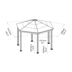Palram - Canopia Roma Hexagonal Garden Gazebo Grey -Westland Shop 12821930 1644833174791166