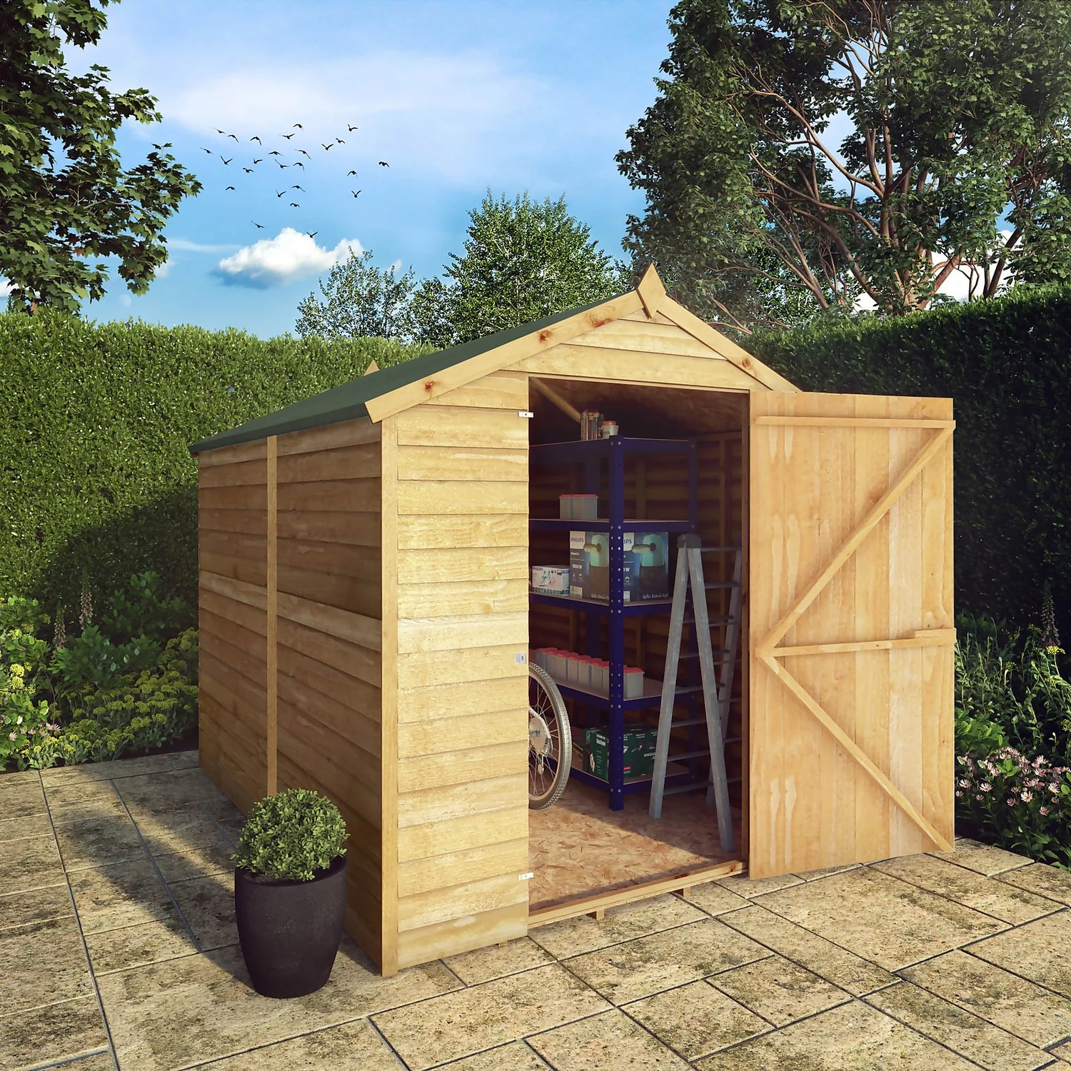 Mercia 8 X 6ft Overlap Apex Windowless Shed 4 Mercia 8 X 6ft Overlap Apex Windowless Shed - Image 2
