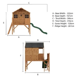Mercia 14 X 7ft Honeysuckle Wooden Playhouse With Tower And Slide - Installation Included -Westland Shop 12822467 1324949332397817
