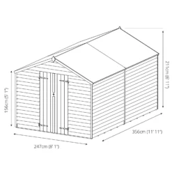 Mercia 12 X 8ft Overlap Apex Windowless Shed - Installation Included -Westland Shop 12822594 1344833224296743
