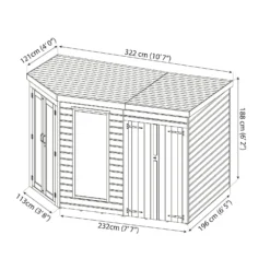 Mercia 11 X 7ft Summerhouse With Side Shed - Installation Included -Westland Shop 12822779 4164833219402003