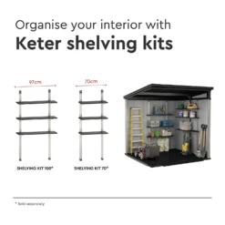 Keter Artisan 7 X 7ft Outdoor Garden Storage Pent Shed - Grey -Westland Shop 12823640 4485036176845363