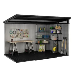 Keter Artisan 11 X 7ft Outdoor Plastic Garden Storage Pent Shed - Grey -Westland Shop 12823649 2105036178004128