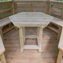 Forest (Installation Included) Thatch Roof Furnished Gazebo - 3.6m - Green -Westland Shop 12823704 1394833218785233