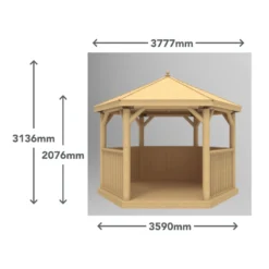 Forest (Installation Included) Thatch Roof Furnished Gazebo - 3.6m - Green -Westland Shop 12823704 2554833218574183
