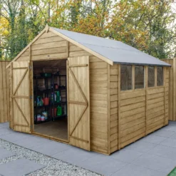 Forest 10 X 10ft Overlap Pressure Treated Double Door Apex Shed -Westland Shop 12823848 1694833219829683