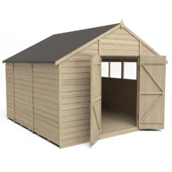 Forest 10 X 10ft Overlap Pressure Treated Double Door Apex Shed -Westland Shop 12823848 6894833219639501